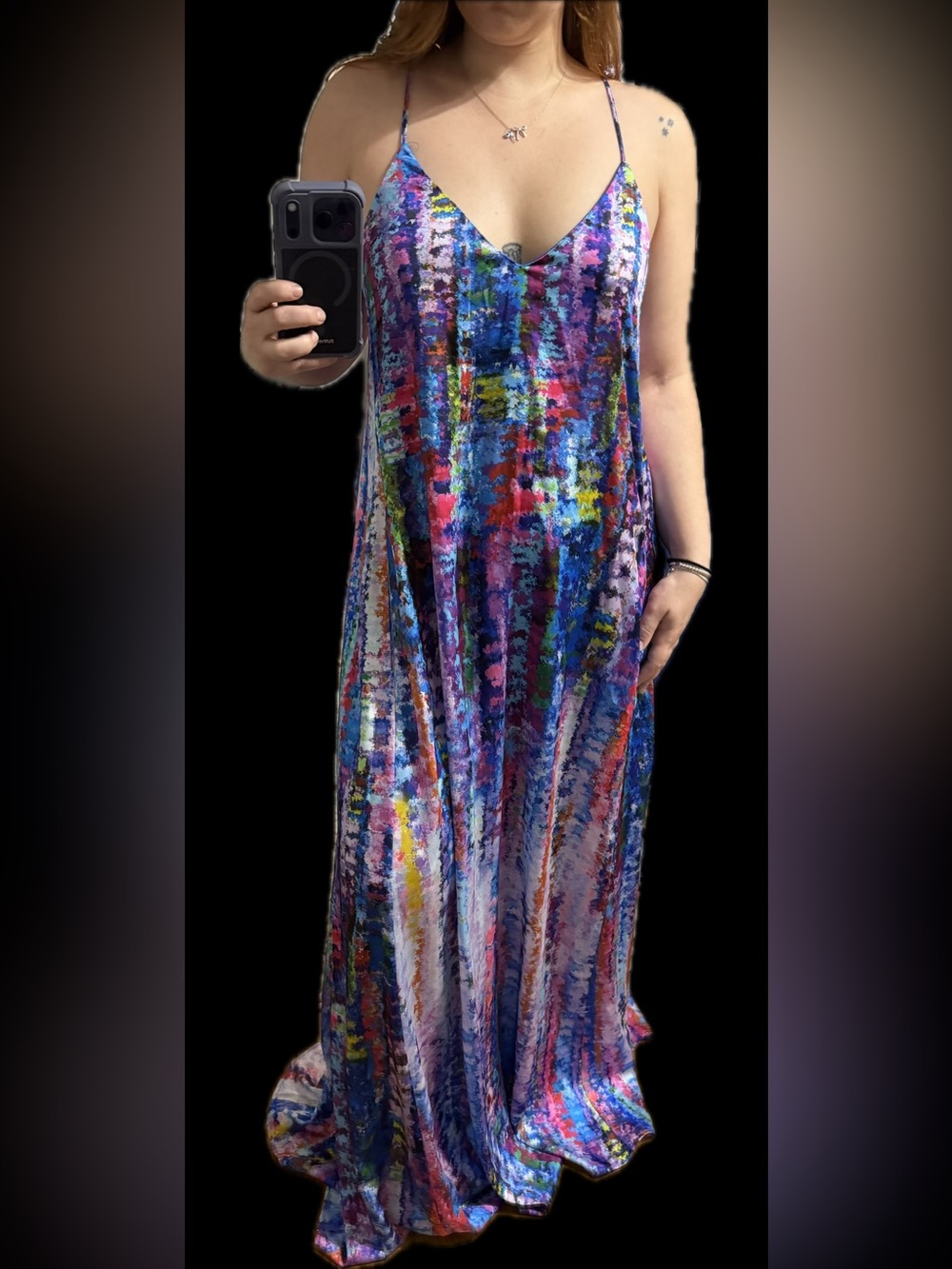 Vibrant Multicolor Abstract Maxi Dress - Picture 4 of 5